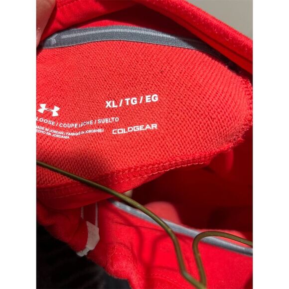 Under Armour Men's Red 1/4 Zip ColdGear Jacket Size XL - Picture 4 of 4